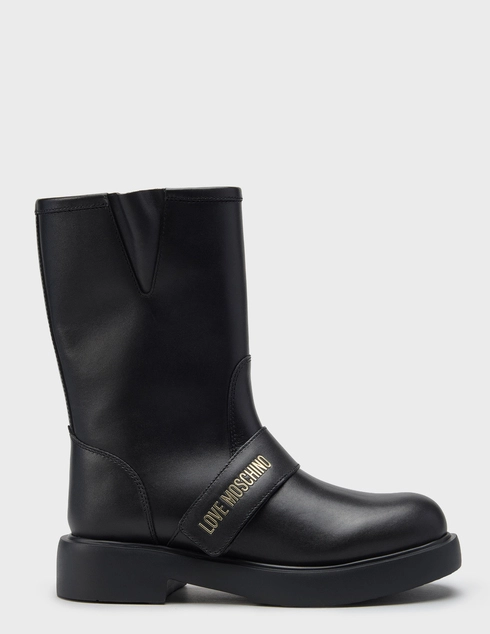 женские черные кожаные Полусапоги Love Moschino JA24064G1PIA0000_black - фото-5
