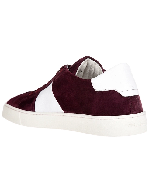 мужские бордовые Кеды Santoni S20733_boXdo - фото-2