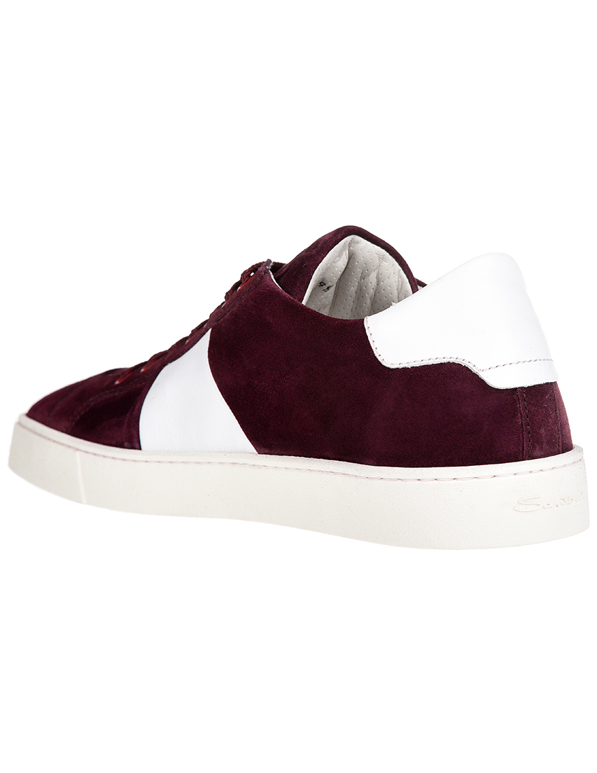 мужские бордовые Кеды Santoni S20733_boXdo - фото-2