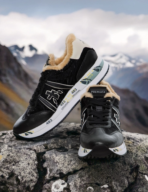 женские черные Кроссовки Premiata CONNY_6987M - фото-6