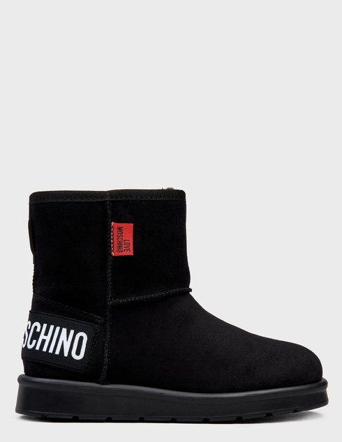 женские черные замшевые Угги Love Moschino 24423_black - фото-5