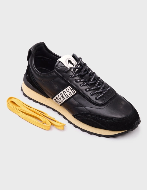 мужские черные кожаные Кроссовки Bikkembergs 32218-balck - фото-5