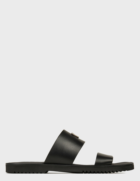 мужские черные кожаные Шлепанцы Giampiero Nicola 5465-black - фото-5