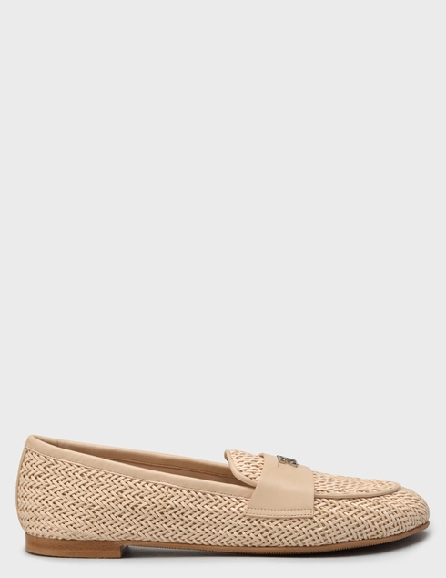 женские бежевые рафия Лоферы Casadei 255_beige - фото-5