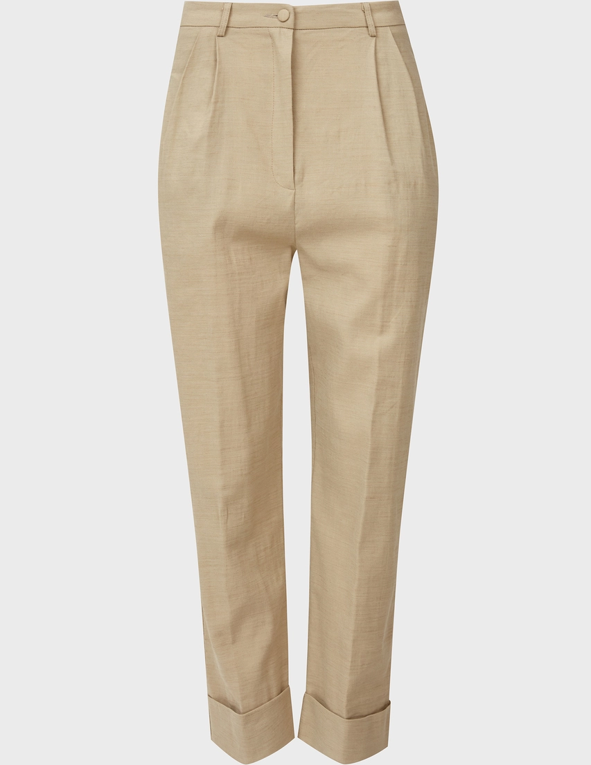 hebe.nude.onion Брюки Hebe Studio HB-SS20-BFOP-VI-SOLID-Nude-HS0009-beige_133966 (Бежевый)  в интернет магазине Modoza.com