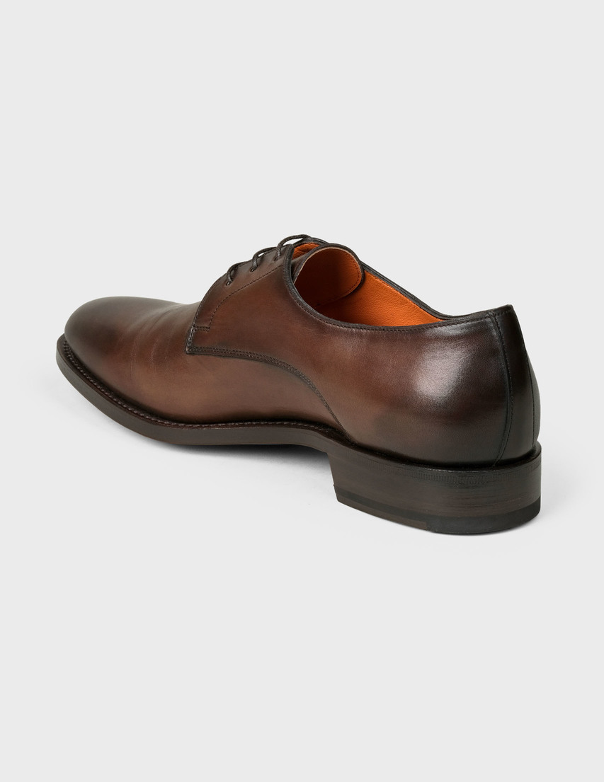 мужские коричневые Дерби Santoni MCKE14303UC2IGLVT50-brown - фото-2