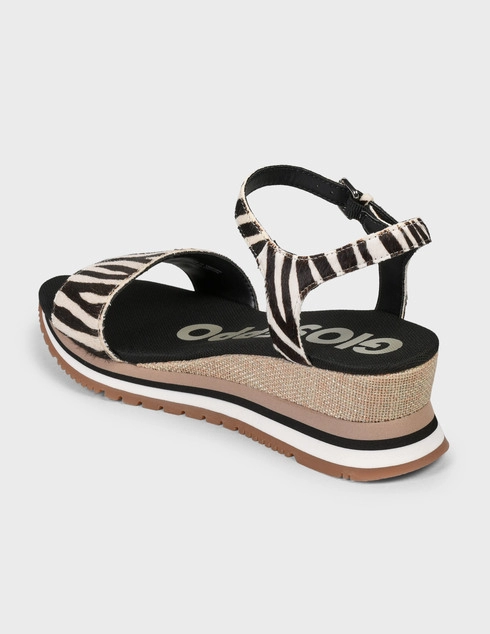 женские черные Босоножки Gioseppo 58649-zebra-black - фото-2