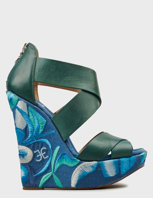 женские зеленые кожаные Босоножки Fabi 9427-green - фото-5