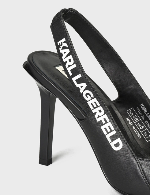 женские черные кожаные Босоножки Karl Lagerfeld 30903-black - фото-5
