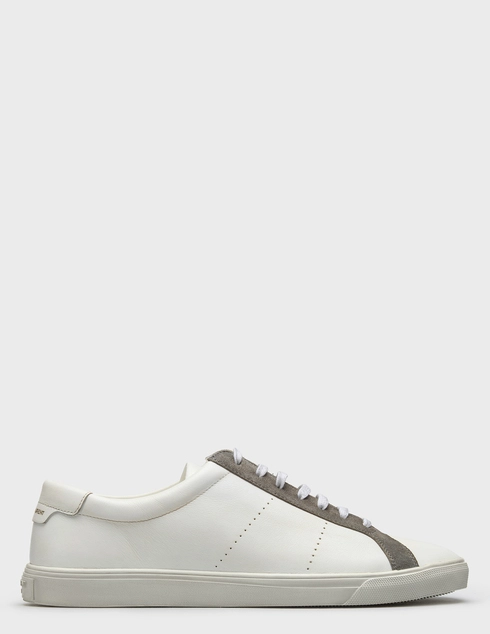 мужские белые кожаные Кеды Saint Laurent 554394-9567_white - фото-5