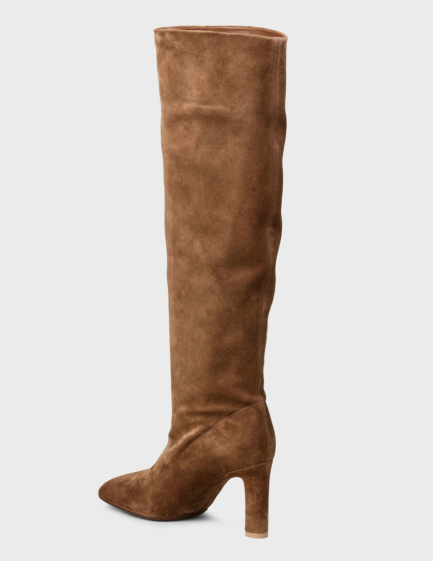 женские коричневые Ботфорты Santoni Sant-WSLTZ0549HATSRVOM24-brown - фото-2