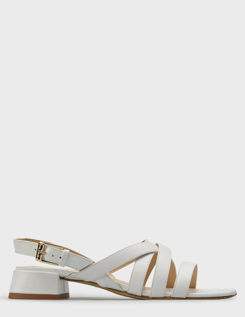 женские белые кожаные Босоножки Baldinini D5E208P3VITE9001_white - фото-5