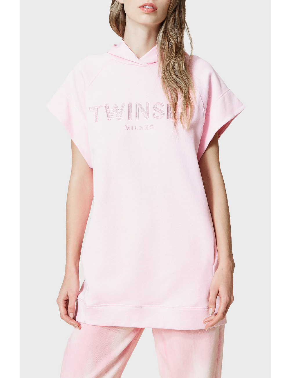 

Женское худи на короткий рукав, Розовый