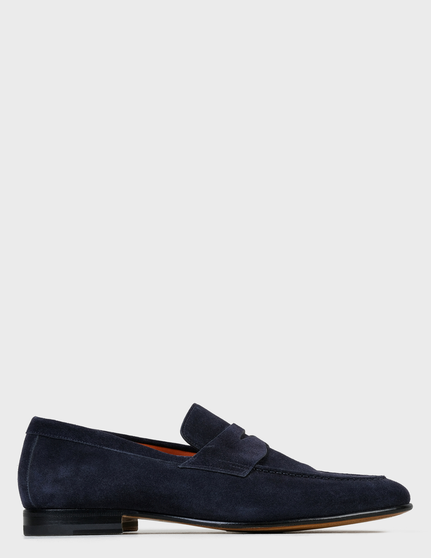 мужские синие Лоферы Santoni SMCNC17511LA3ESVUU60-blue - фото-6