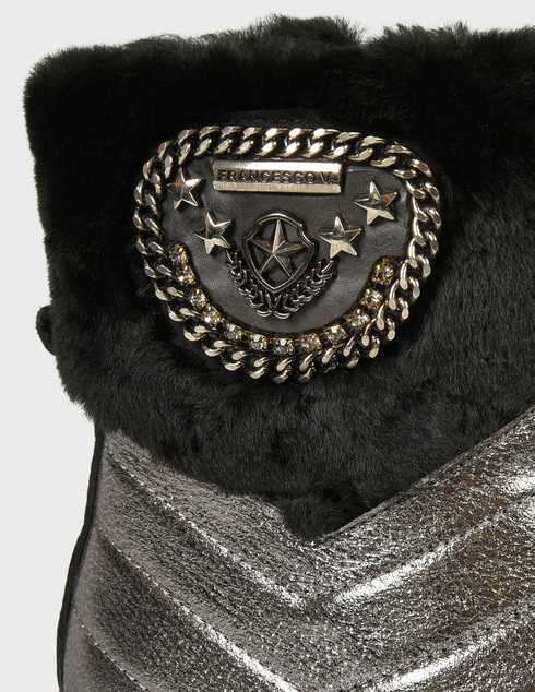 женские серебряные кожаные Полусапоги Francesco Valeri 54-silver - фото-5