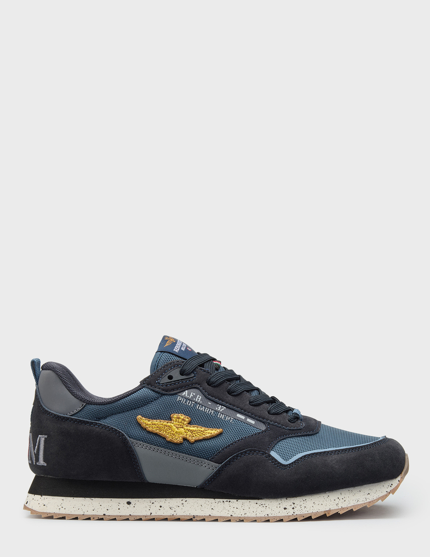 мужские синие текстильные Кроссовки Aeronautica Militare 3545_blue1 - фото-5