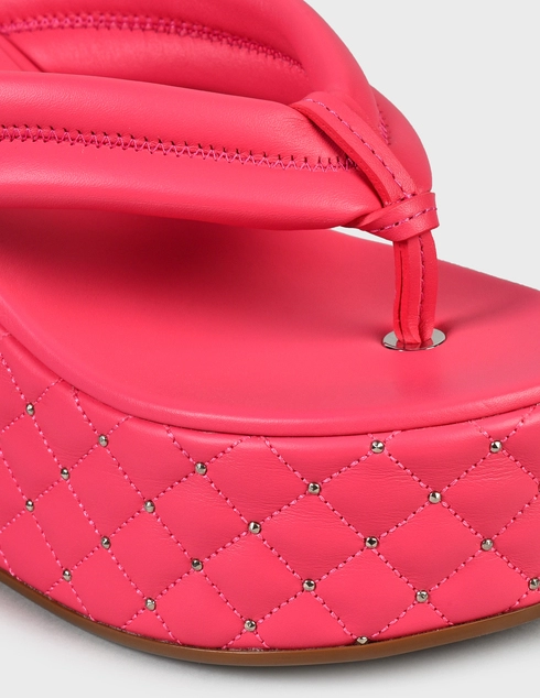 женские розовые кожаные Пантолеты Le Silla 560-pink - фото-5