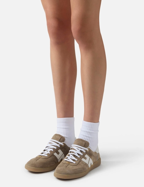 женские бежевые замшевые Кеды Elisabetta Franchi SA-61G-61E2-V390-FC5 - фото-5