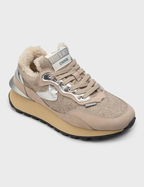 бежевые Кроссовки Voile Blanche 7945-NB-wool-Fango-twid_beige