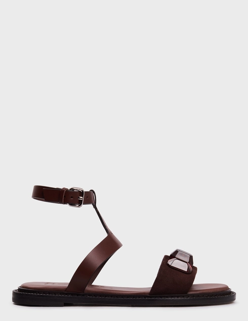женские коричневые кожаные Сандалии Weekend Max Mara AASTA-brown - фото-5