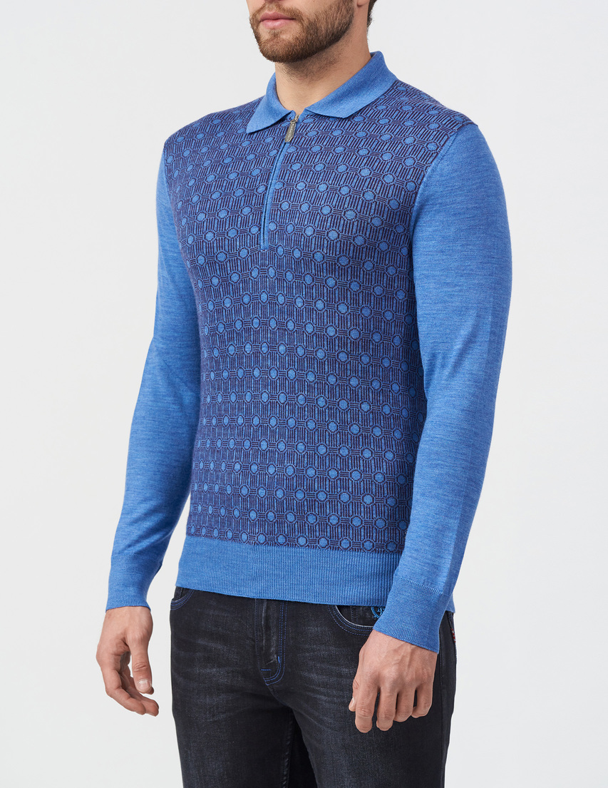Massimo Sforza  ZIP-MOCKNECK-OCTAGON-blue фото-2