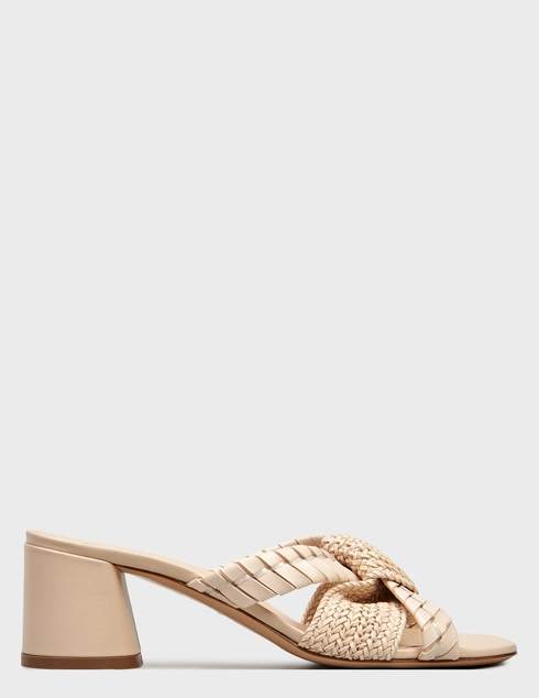 женские бежевые кожаные Мюли Casadei 344-beige - фото-5