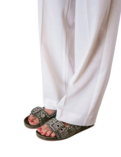 женские зеленые замшевые Шлепанцы Kennel & Schmenger 111122.0120.4580 - фото-5