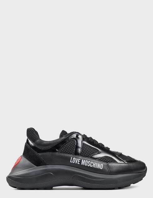 женские черные кожаные Кроссовки Love Moschino MOS15306NERO_black - фото-5