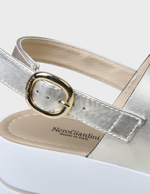 женские серебряные кожаные Босоножки Nero Giardini 012581-silver - фото-5