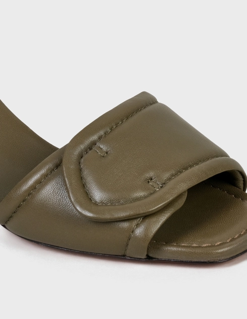 женские зеленые кожаные Шлепанцы Santoni SWHIQ59245HA2TPFHV50-green - фото-5