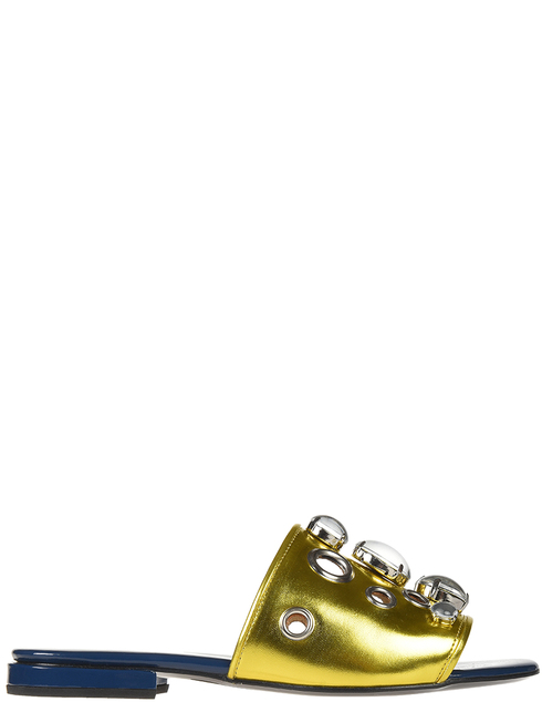 женские золотые кожаные Шлепанцы Toga AJ818-YELLOW_gold - фото-5