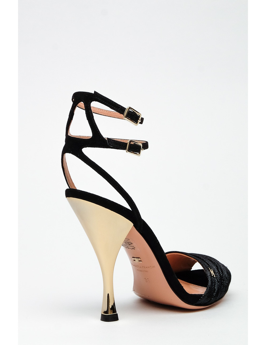 женские черные Босоножки Elisabetta Franchi SA99F02E2 - фото-2