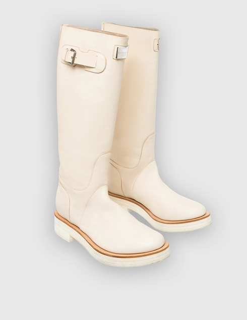 бежевые Сапоги Brunello Cucinelli 130818-white