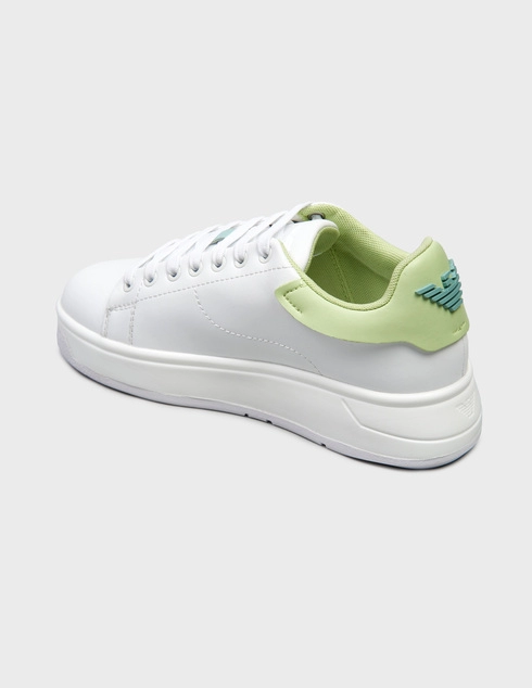 женские белые Кеды Emporio Armani 024-1-green_white - фото-2