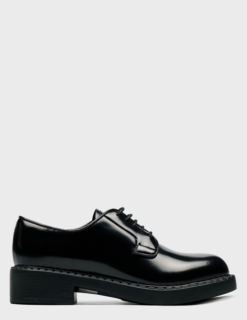 женские черные кожаные Дерби Prada 1E877M_black - фото-5