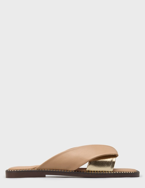 женские бежевые кожаные Шлепанцы Roberto Serpentini ML001-K--gold_beige - фото-5