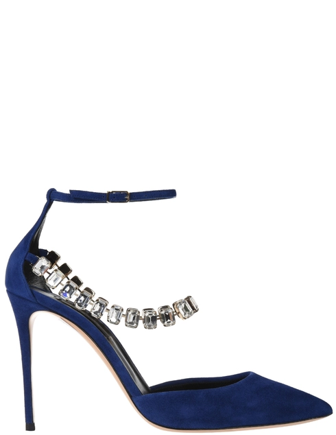 женские синие замшевые Босоножки Casadei S1H716N1001C00735607_blue - фото-5