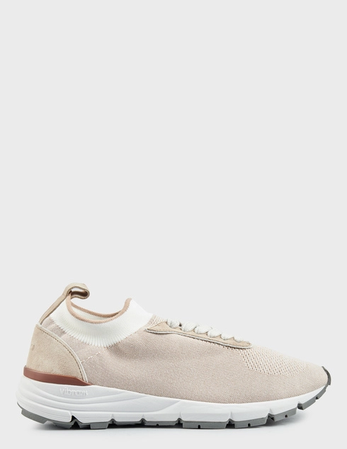 мужские бежевые текстильные Кроссовки Peserico 79058_beige - фото-5