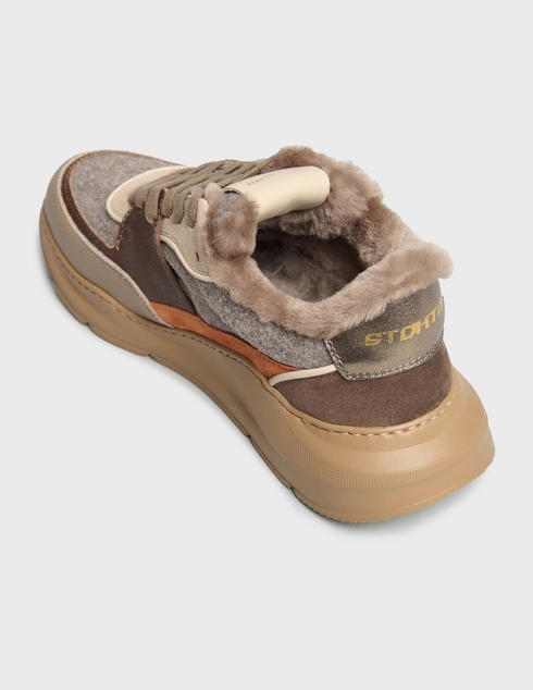 женские коричневые Кроссовки Stokton 45D-wool-brown - фото-2
