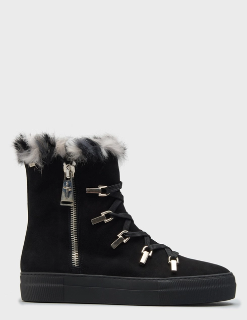 женские черные замшевые Ботинки 4US Cesare Paciotti LD12CAZ_black - фото-5