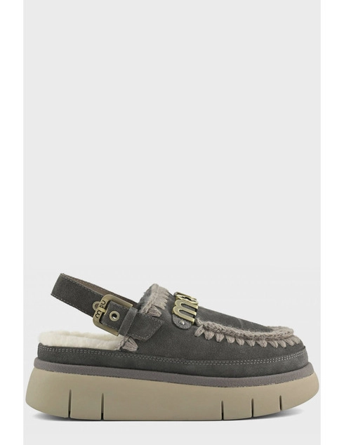 женские серые замшевые Угги Mou MOU_114 - фото-5