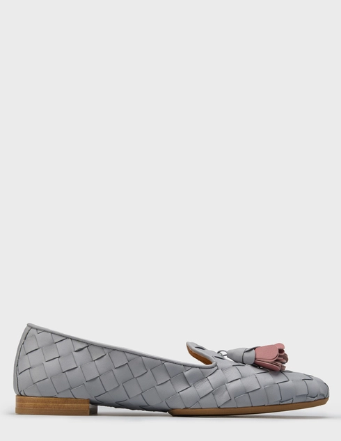 женские голубые кожаные Лоферы Vittorio Virgili 631901_blue - фото-5