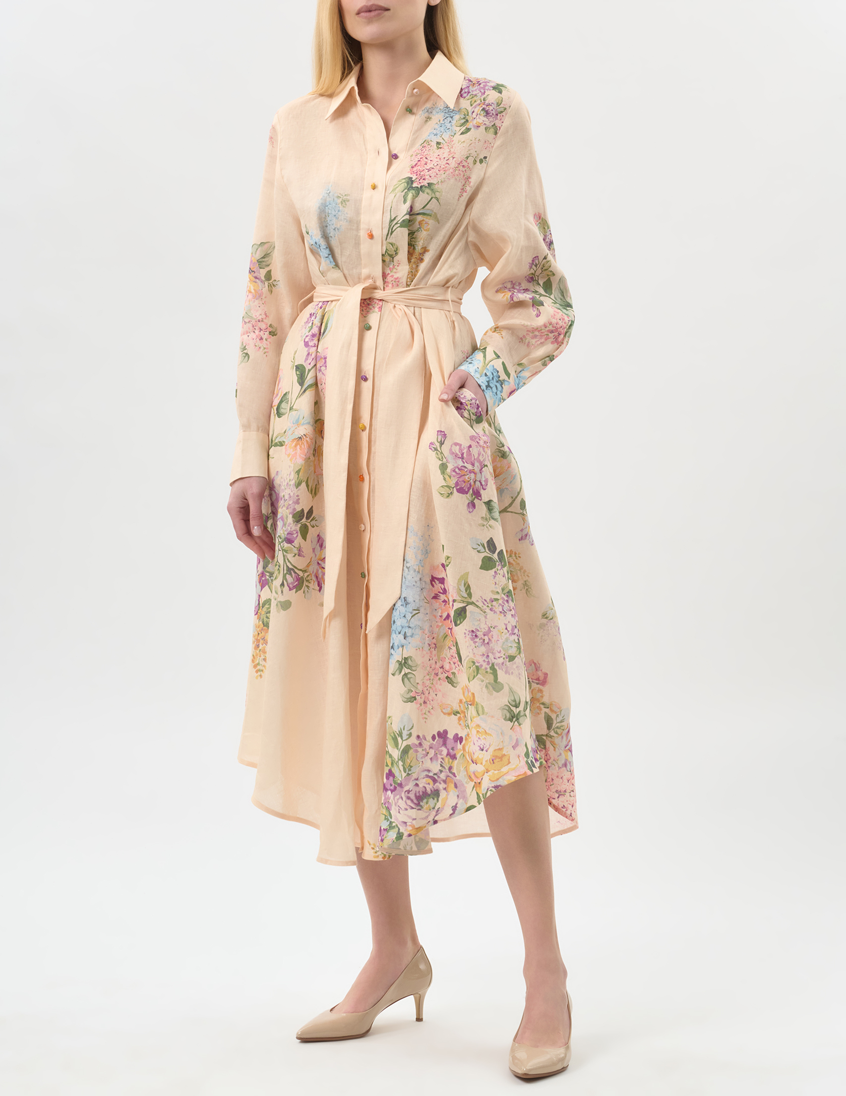 

Платье, Бежевый;многоцветный