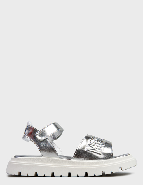 женские серебряные кожаные Сандалии Moschino 77394-silver_silver - фото-5