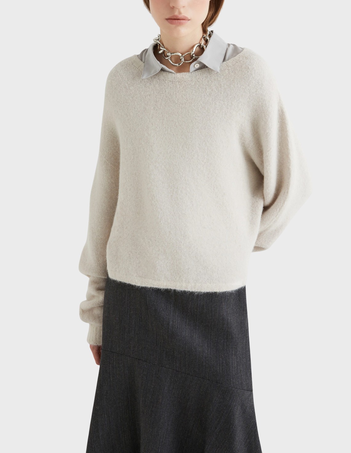 

Свитер, Бежевый;молочный