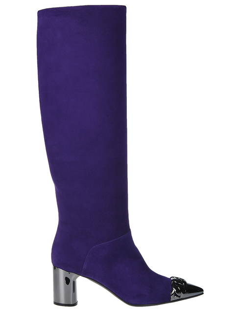 женские фиолетовые замшевые Сапоги Casadei 0611_purple - фото-5