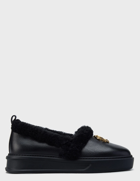женские черные кожаные Слипоны Roberto Cavalli 29612-K_black - фото-5