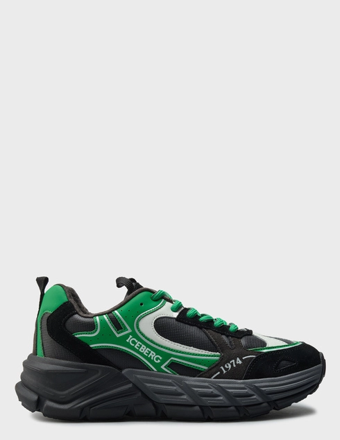мужские многоцветные кожаные Кроссовки Iceberg 1706-green_multi - фото-5