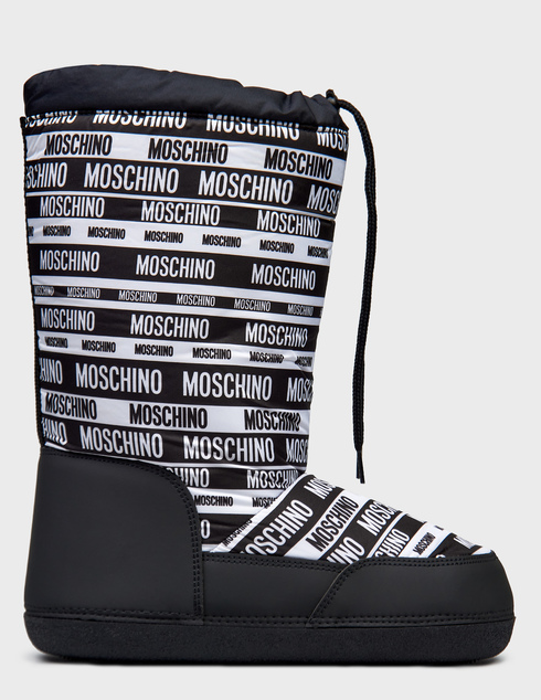 женские черные текстильные Сапоги Moschino 76099-R-logo_black - фото-5