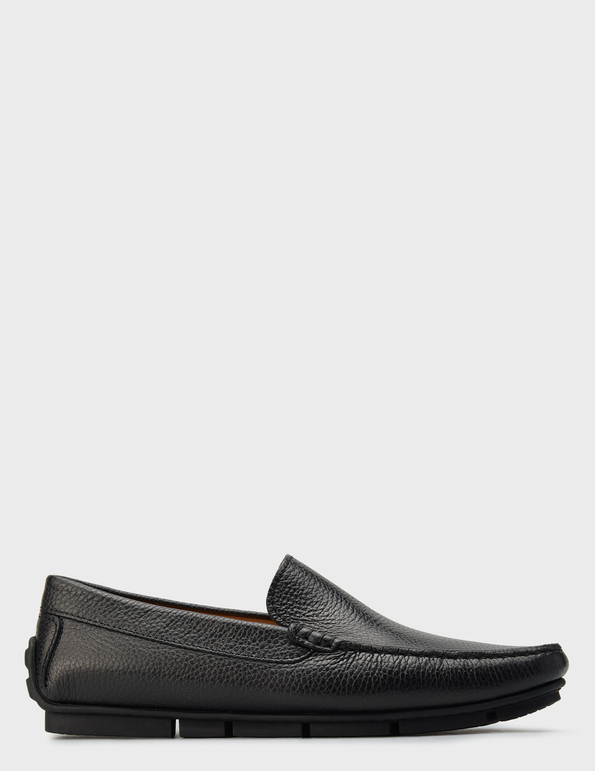 мужские черные кожаные Мокасины Doucal'S 3409_black - фото-5